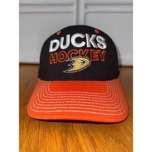 Adidas Anaheim Ducks Hockey Cap Black Orange Embroidered NHL Flex Fit LXL